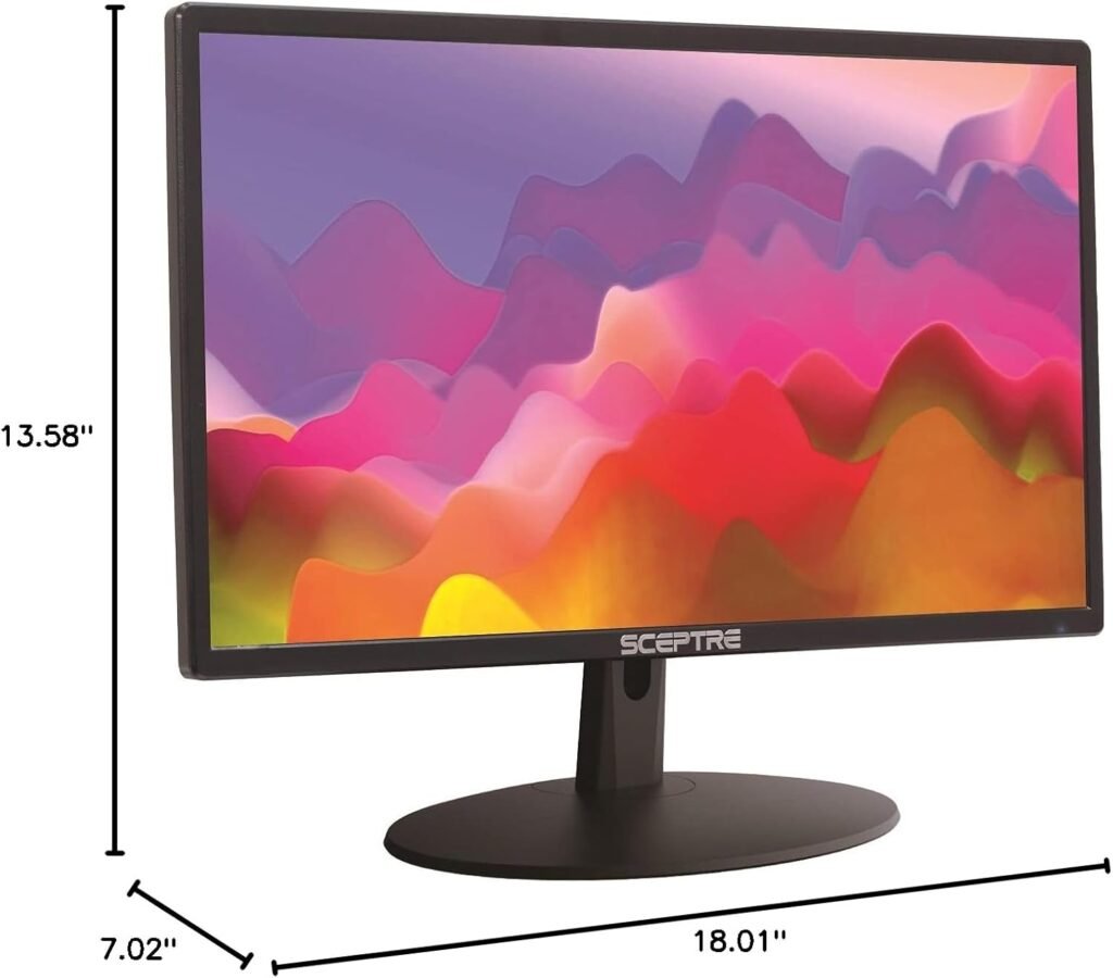 Sceptre 20 inch LED Monitor 1600 x 900 HD+ 75Hz HDMI VGA Build-in Speakers, 99% sRGB Wall Mount Ready Black 2021 (E205W-16003RTT)