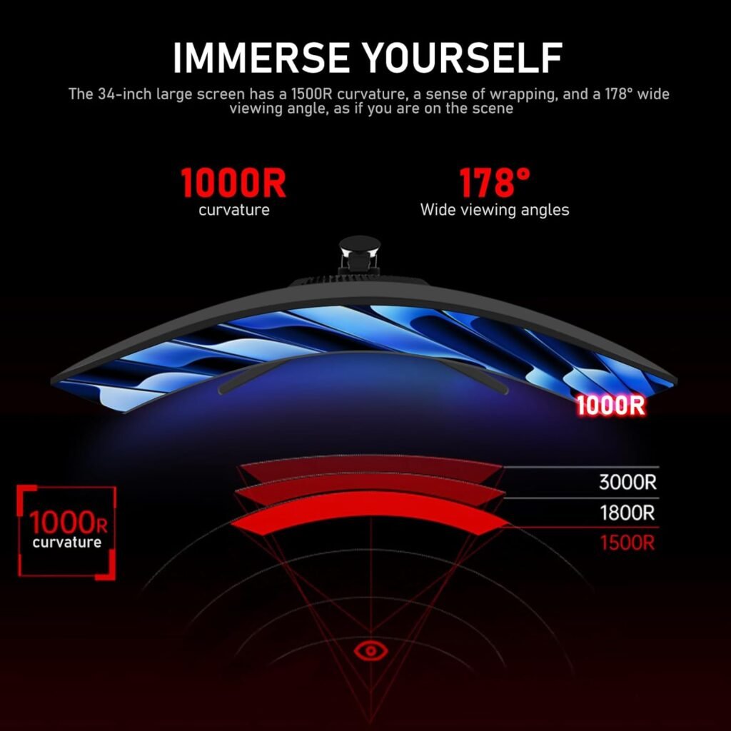 24.5 Inch IPS PC 200Hz Gaming Monitor, FHD 1080p Screen, 1ms Without Bezel, freesync, 99% sRGB, 178 ° Angle View, HDMI、DisplayPort, Compatible with Wall mounting 75 * 75MM - Black