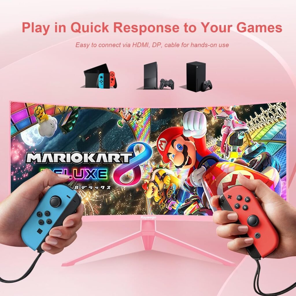 27 inch Gaming Monitor 100Hz Computer Monitor Built-in Speakers Full HD 1920 x 1080P with HDMI VGA Interface Eye Care Frameless with 3-Side Virtually Borderless Design VESA（100 x 100mm）
