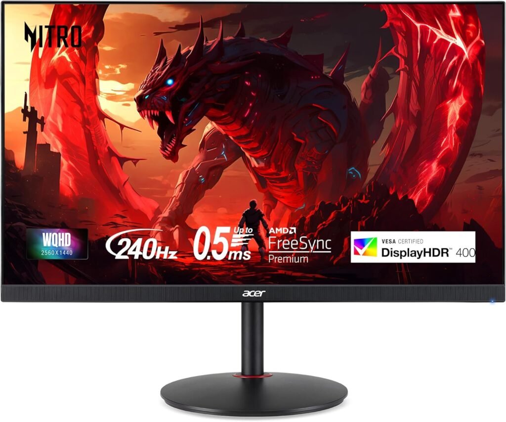 Acer 27 WQHD 240Hz 0.5ms AMD FreeSync Premium IPS Gaming Monitor (XV272U)