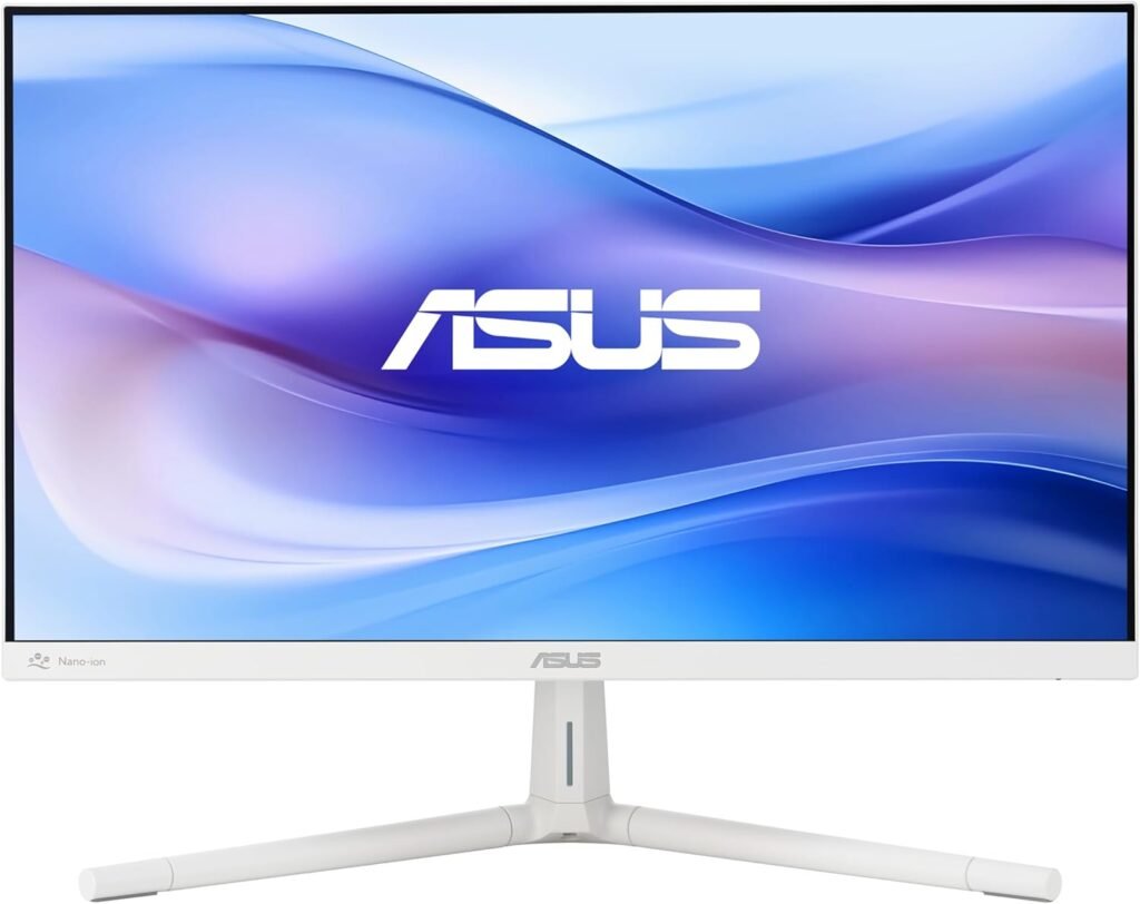 ASUS 24” (23.8 inch viewable) 1080P Eye Care Monitor (VU249HFI-W) - Full HD, IPS, 100Hz, SmoothMotion, Adaptive Sync, Nano-ion, Eye Care Plus, VESA Wall Mountable, 3 yr Warranty