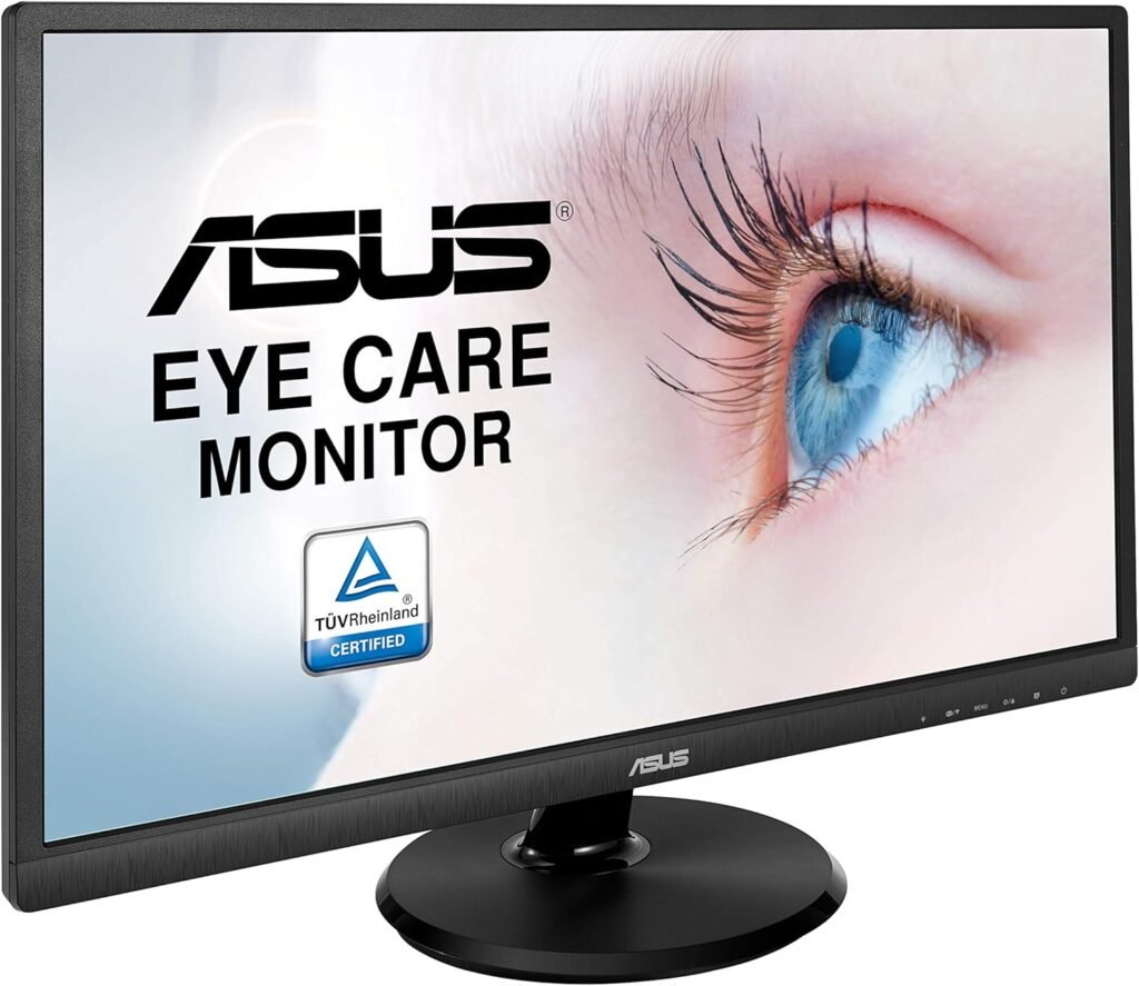ASUS 24” (23.8 inch viewable) 1080P Eye Care Monitor (VU249HFI-W) - Full HD, IPS, 100Hz, SmoothMotion, Adaptive Sync, Nano-ion, Eye Care Plus, VESA Wall Mountable, 3 yr Warranty