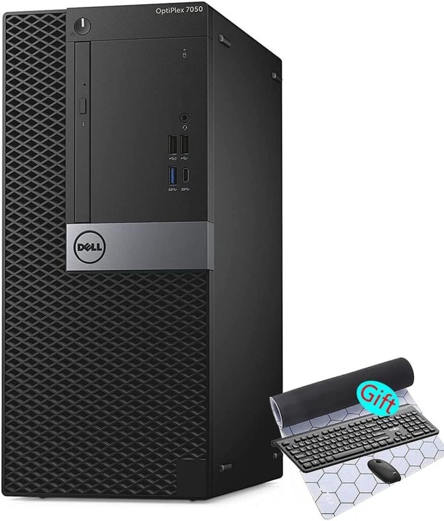 Dell 7050 Mini Tower Desktop Intel i7-7700 UP to 4.20GHz 32GB DDR4 New 1TB NVMe SSD + 2TB HDD USB Wi-Fi BT Dual Monitor Support Wireless Keyboard and Mouse Win10 Pro (Renewed)