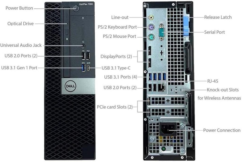 Dell OptiPlex 3060 Desktop Computers Windows 11 Pro Hexa Core i7-8700 Up to 4.60GHz32GB DDR4 1TB M.2 NVMe SSD1TB HDDAX210 Built-in WiFi 6E Small Form Factor PC(Renewed) Black (OptiPlex 3060 SFF)