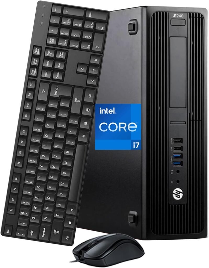 HP Z240 SFF Workstation Desktop Computer, Intel Core i7-6700 3.40GHz, 32GB DDR4 RAM 512GB SSD, HDMI, WiFi, Bluetooth, KeyboardMouse, Windows 10 Pro (Renewed)