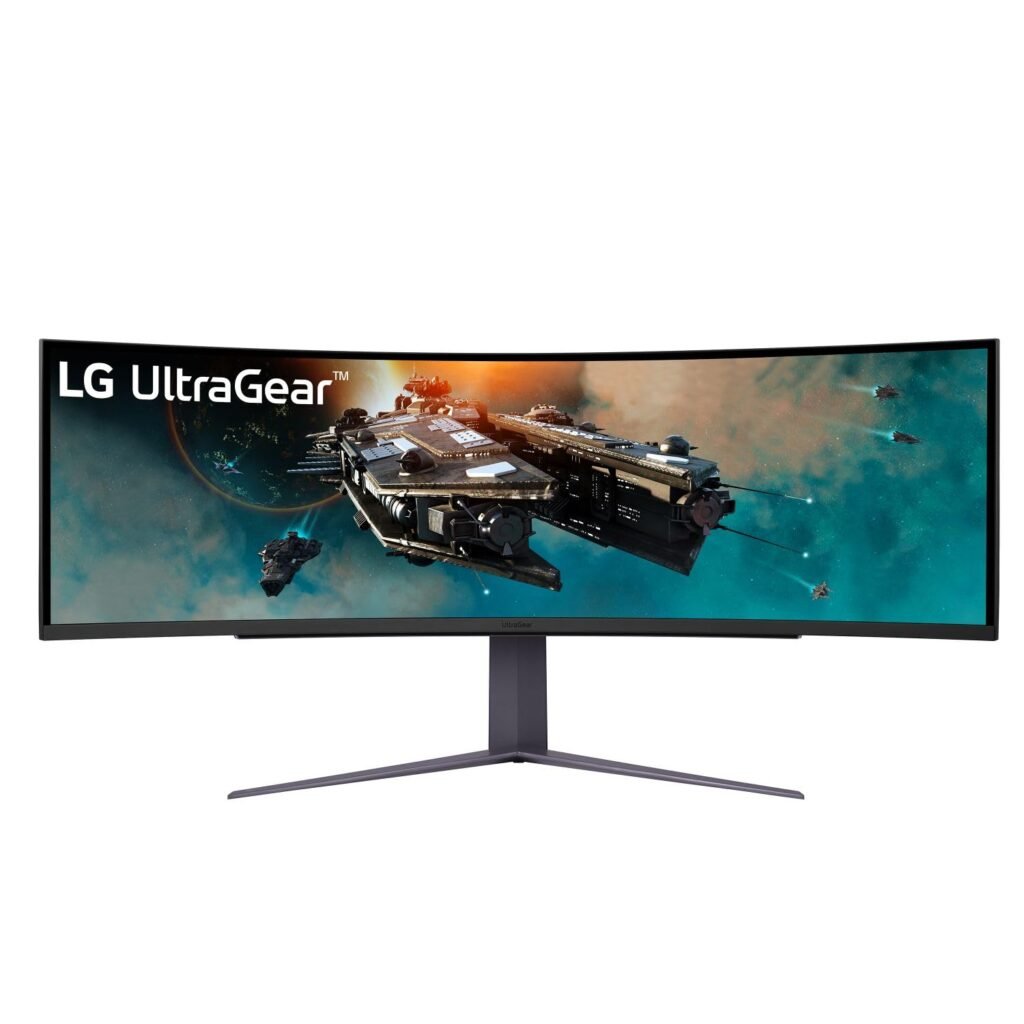LG 49 UltraGear DQHD (5120x1440) Curved Gaming Monitor, 240Hz, 1ms, VESA DisplayHDR 1000, HDMI 2.1, DisplayPort, 4-Pole HP Out DTS HP:X, AMD FreeSync Premium Pro, Tilt/Swivel/Height Stand, Black