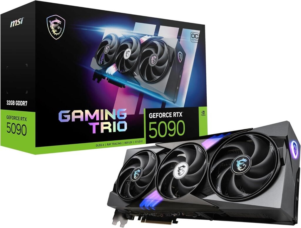 MSI GeForce RTX 5090 32G Gaming Trio OC 32GB GDDR7 (28Gbps/512-bit), PCIe 5, Boost: 2482MHz, HDMI 2.1b, DisplayPort 2.1b