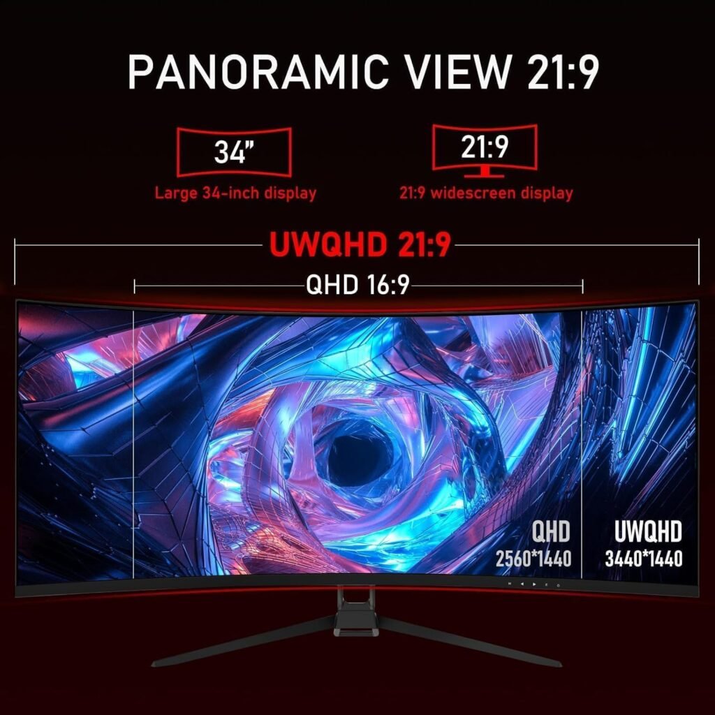 ZZA 27 Inch Gaming Monitor, Computer Monitor Frameless Ultra-Fast 280Hz/240Hz 1ms FHD 1080P,Curved Monitor 1800R|FreeSync|99% sRGB|HDR|Low Blue Light|HDMI DP Ports|VESA Mount|Metal Stand