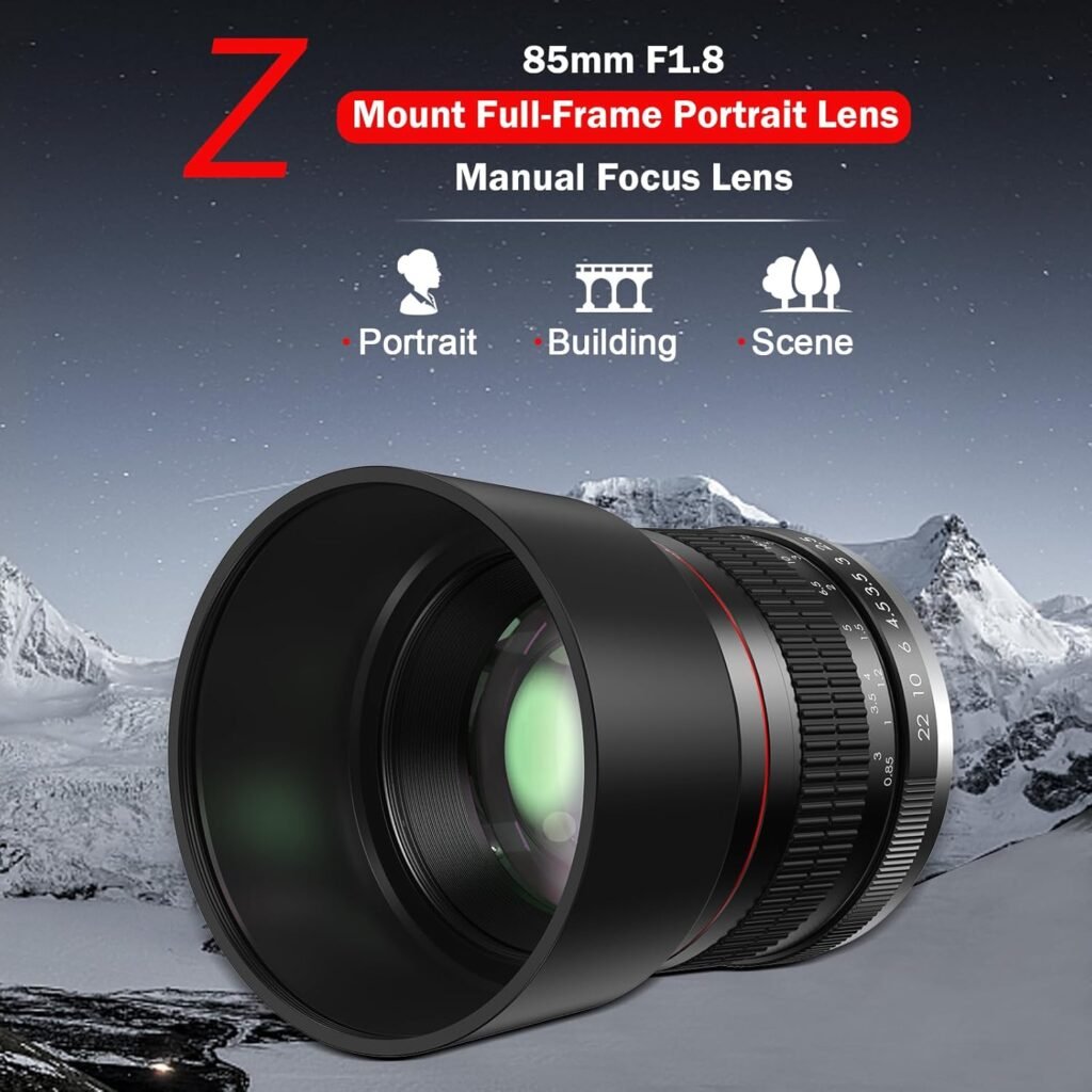 85mm f1.8 Portrait Lens - EF Lens for Canon, Manual Focus (MF) for Canon EOS Rebel T8i T7i T7 T6 T6s T6i SL3 SL2 90D 80D 77D 4000D EOS-1D X Mark III/II, 5D Mark IV, 6D Mark II etc (EF Mount)