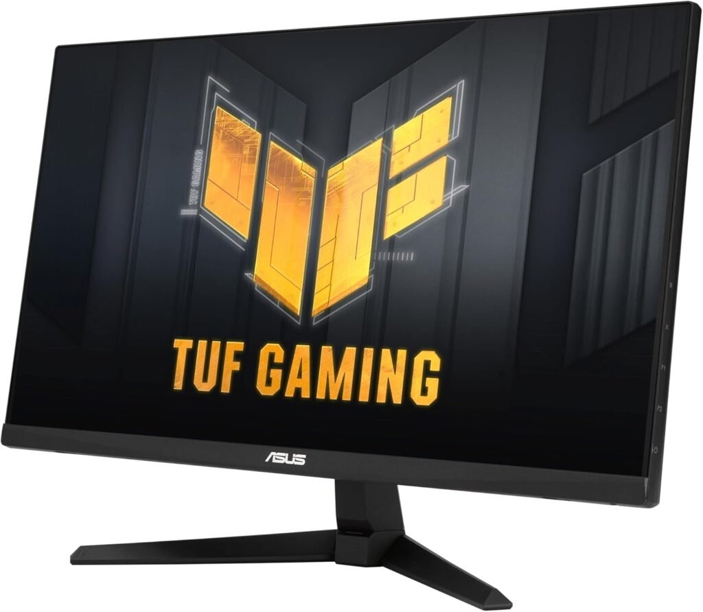 ASUS TUF Gaming 24” 1080P Monitor (VG247Q1A) - Full HD, 165Hz (Supports 144Hz), 1ms, Extreme Low Motion Blur, Adaptive-sync, FreeSync Premium, Shadow Boost, Speakers, Eye Care, HDMI, DisplayPort