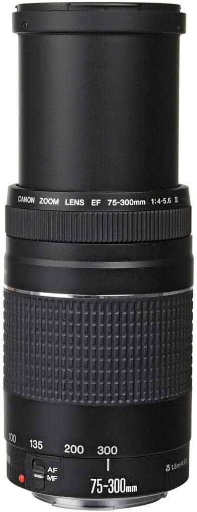 Canon EF 75-300mm f/4-5.6 III Telephoto Zoom Lens for Canon SLR Cameras, 6473A003 (Renewed)