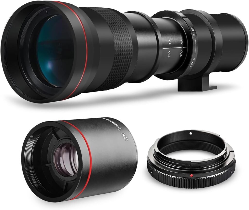 High-Power 420-1600mm f/8.3 HD Manual Telephoto Zoom Lens for Sony Alpha A33, A35, A37, A55, A58, A57, A65, A77, A99, A100, A290, A330, A380, A390, A550, A560, A580, A700, A900 Digital SLR Cameras