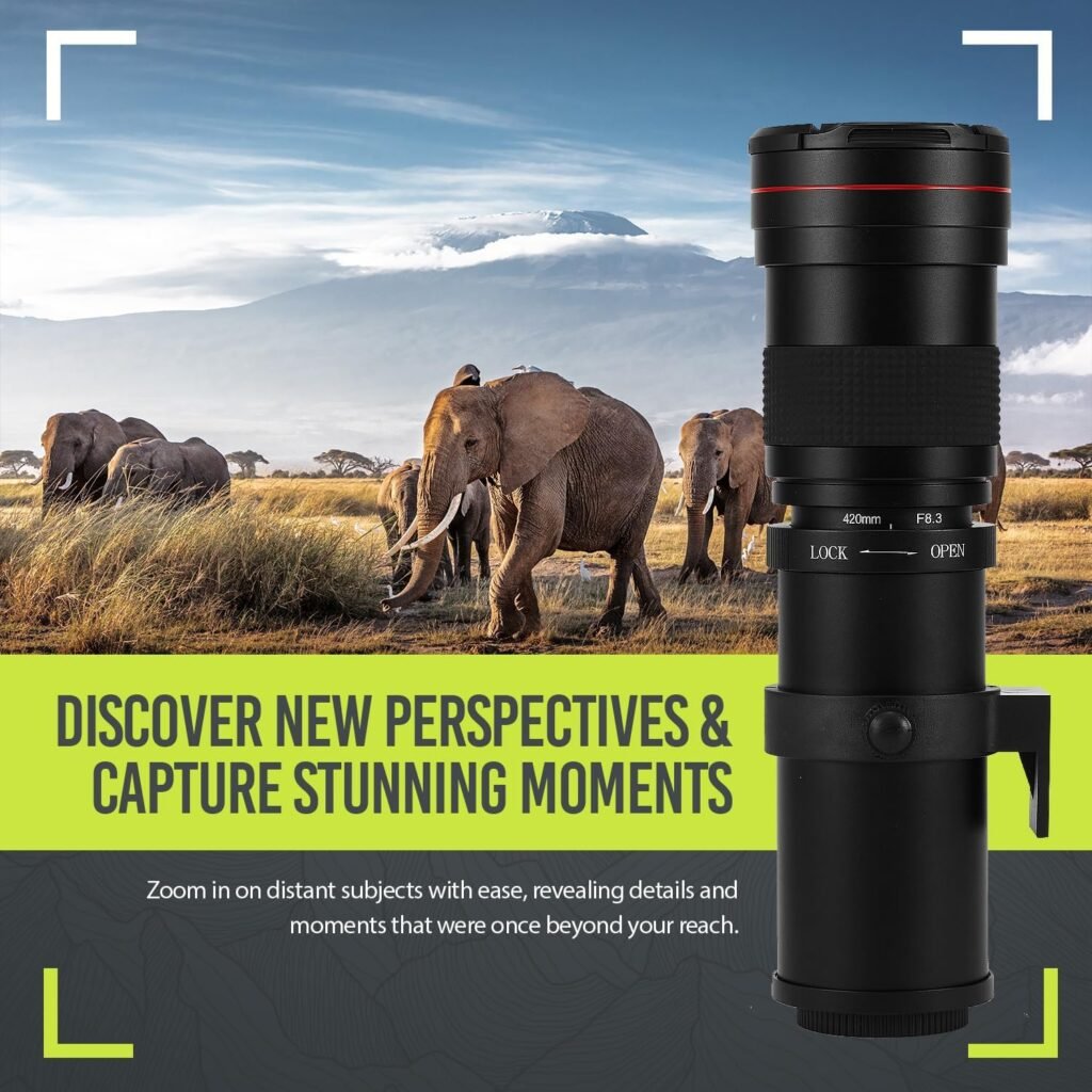 High-Power 420-800mm f/8.3 Manual Telephoto Zoom Lens for Canon EOS M Series Cameras