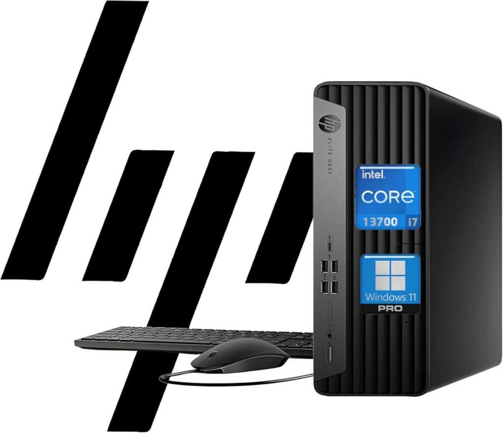 HP EliteDesk 805 G9 SFF Business Desktop Computer, AMD Ryzen 5 8500G, 32GB DDR5, 1TB PCIe SSD, Radeon 740M Graphics, Dual 4K Display Support, USB-C, HDMI, RJ-45, Wi-Fi, Wired KB  Mouse, Win11 Pro