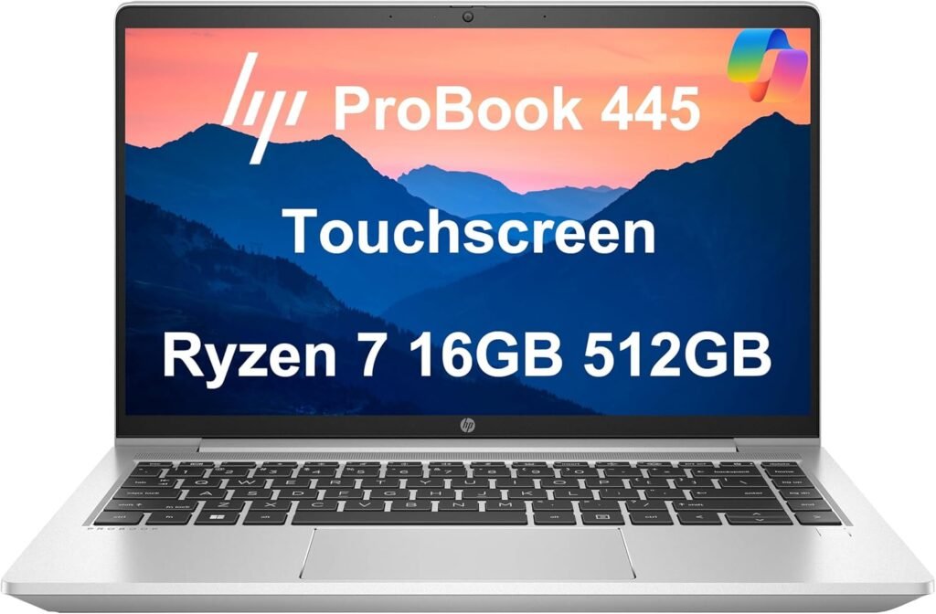 HP Latest ProBook 445 G9 Business Laptop (14 FHD Touchscreen, 16GB RAM, 512GB SSD, AMD Ryzen 7 5825U ( Intel i7-1165G7)) FP, IR Webcam, Ethernet, Wolf Pro Security, Win 11 Pro w/Copilot, Silver