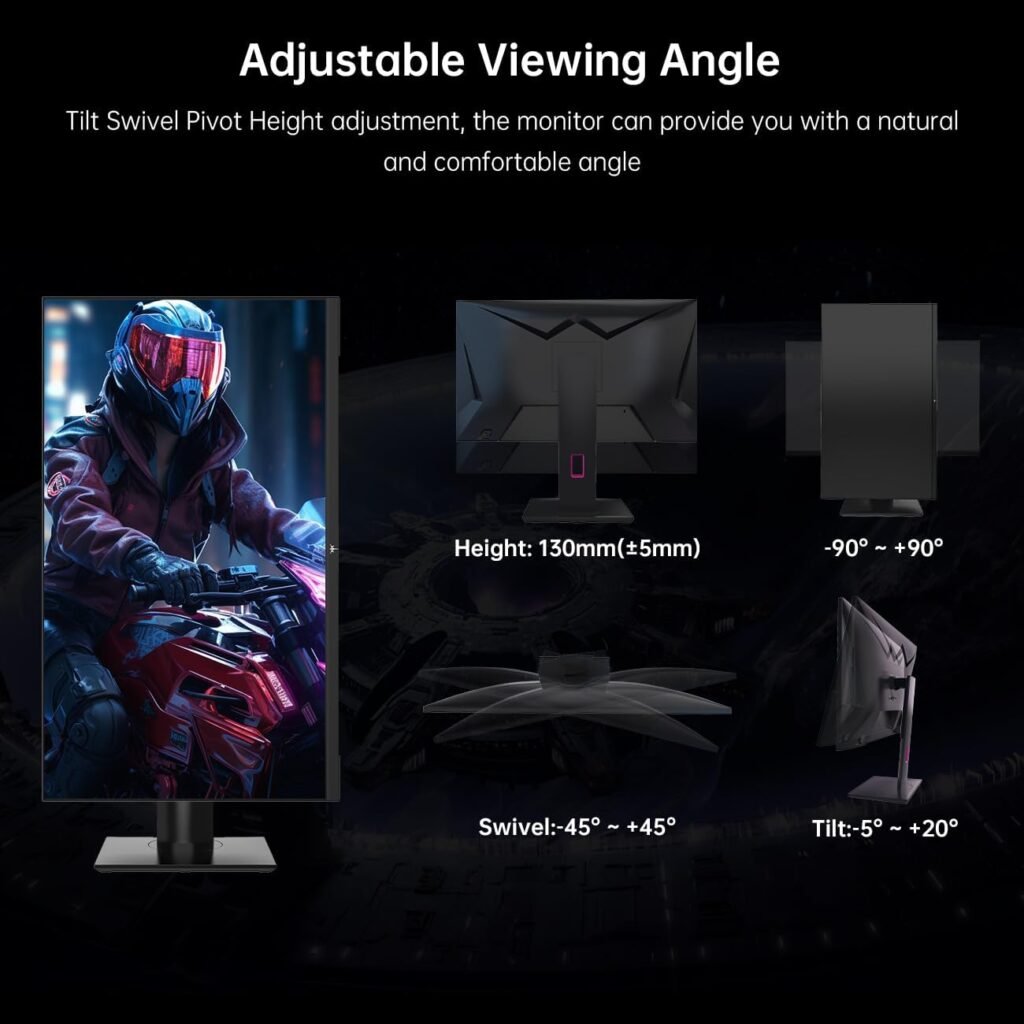KTC 24.5 Inch FHD 100Hz IPS Computer Monitor, 1080P Eye Care PC Gaming Monitor, Adaptive-Sync, Low Blue Light, HDR, VESA Mount with HDMI VGA for Home Office, H25B7