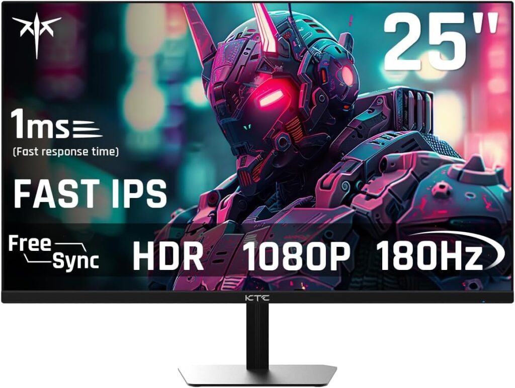 KTC 24.5 Inch FHD 100Hz IPS Computer Monitor, 1080P Eye Care PC Gaming Monitor, Adaptive-Sync, Low Blue Light, HDR, VESA Mount with HDMI VGA for Home Office, H25B7