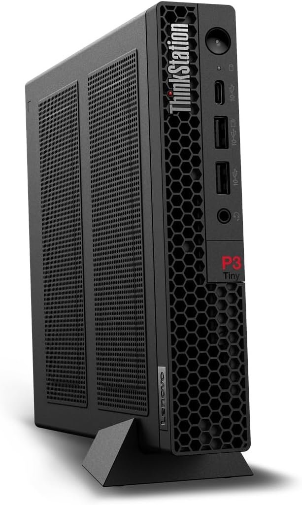 Lenovo ThinkStation P3 Tiny Workstation with Intel Core i9-14900 vPro Processor, 64GB RAM, 1TB SSD, NVIDIA T1000 8GB Graphics, WiFi 6, Windows 11 Pro, and 1 Year Onsite Warranty