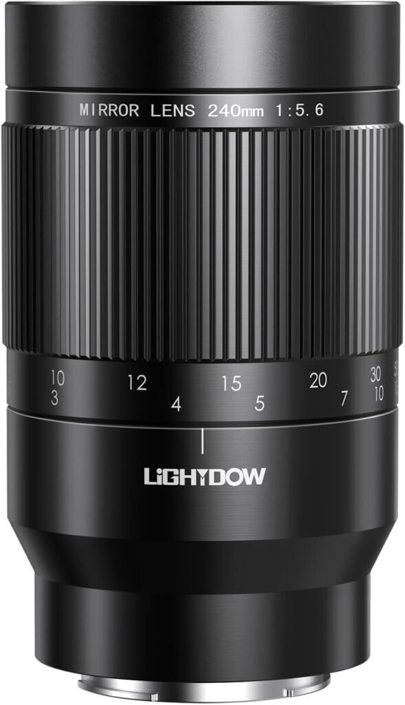 Lightdow EF 240mm F5.6 Reflex Lens - Telephoto Manual DSLR Cameras Lens for Canon EOS Rebel T Series (T8i/T7i/T7/T6/T3i/T2i/4000D/850D/SL3/SL2)  High-End DSLRs (6D Mark II/5D Mark IV/90D/80D/77D)