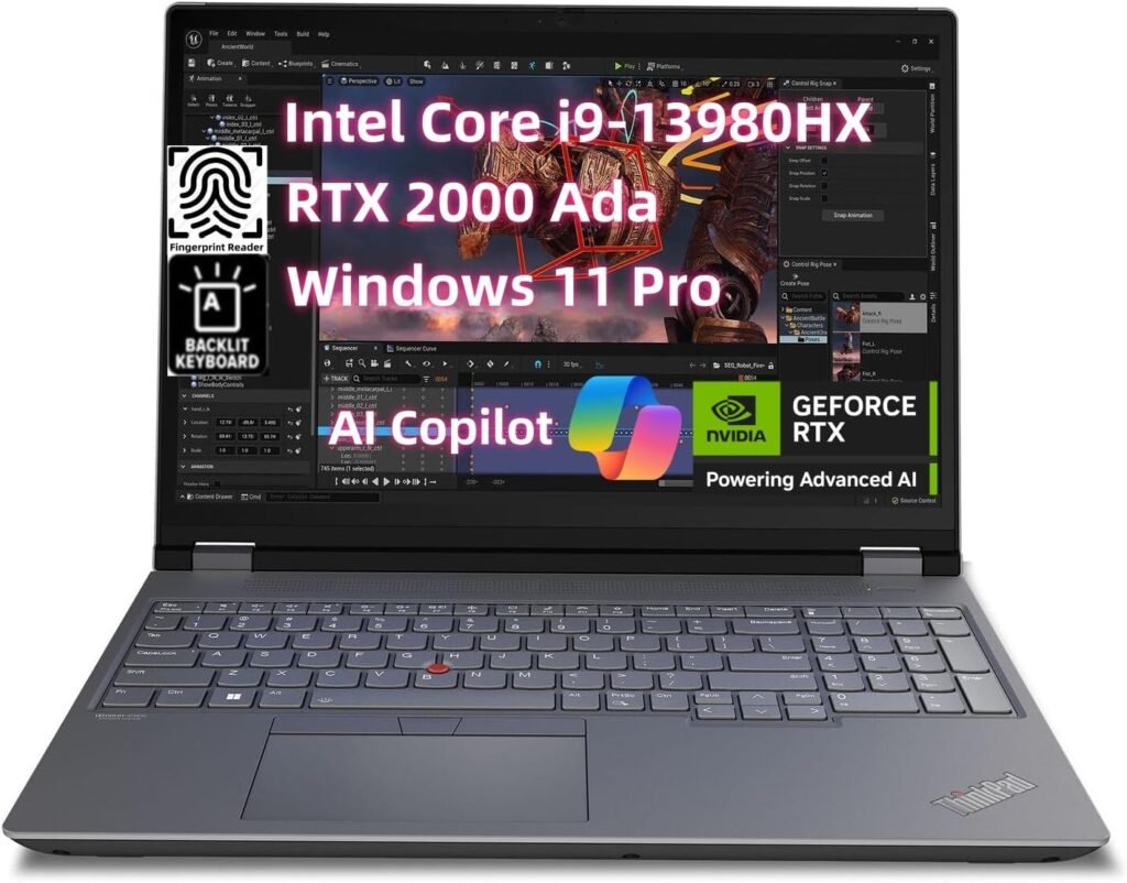 NewLenovo ThinkPad P16 Gen 2 Mobile Workstation (16 WQUXGA 4K+ (3840 x 2400), Intel Core i9-13980HX 24Core, 128GB RAM 4TB SSD, RTX 4000 Ada 12GB) Laptop for Engineer Designer Architect, Win 11 Pro