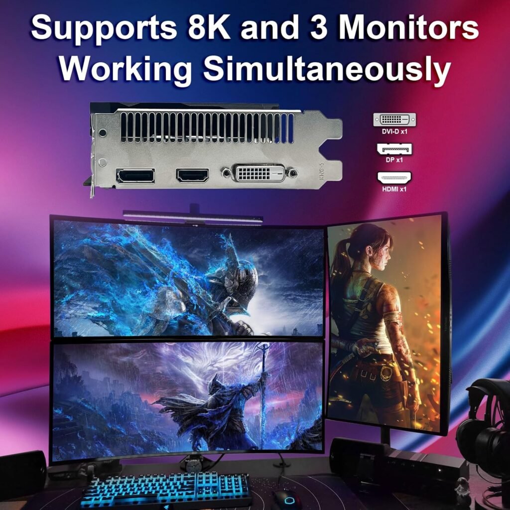 Radeon RX 590 8GB GME Graphics Card, 2304SP GDDR5 256 Bit PCIE 3.0X16 Computer Gaming Gpu, Dual Freeze Fans Video Card with HDMI/DP/DVI Ports Support 8K