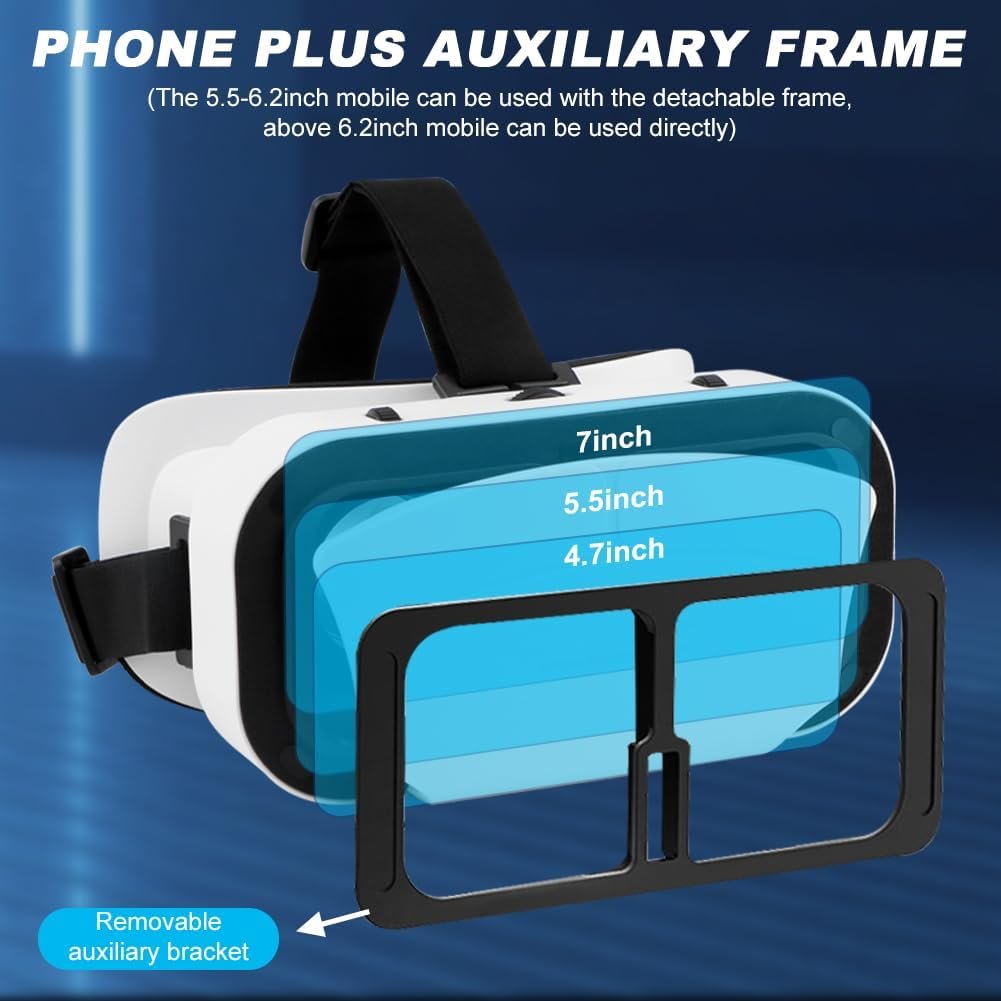 Virtual Reality Goggles, 3D VR Glasses Adjustable VR Virtual Reality Headset with Wide Angle Lens, Universal 3D VR Headset for Kids Adults, HD Goggles for Phone Movies Games
