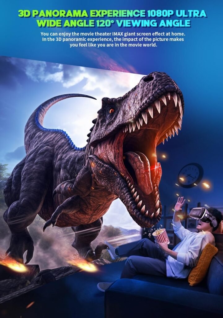 VR Headset, for Smartphones, VR Head Mount Display, Headphone Included, for Smartphones, 3D Glasses, Aspherical Optical Lens, VR Videos, One-Click Reception, 120° Viewing Angle, 1080P,