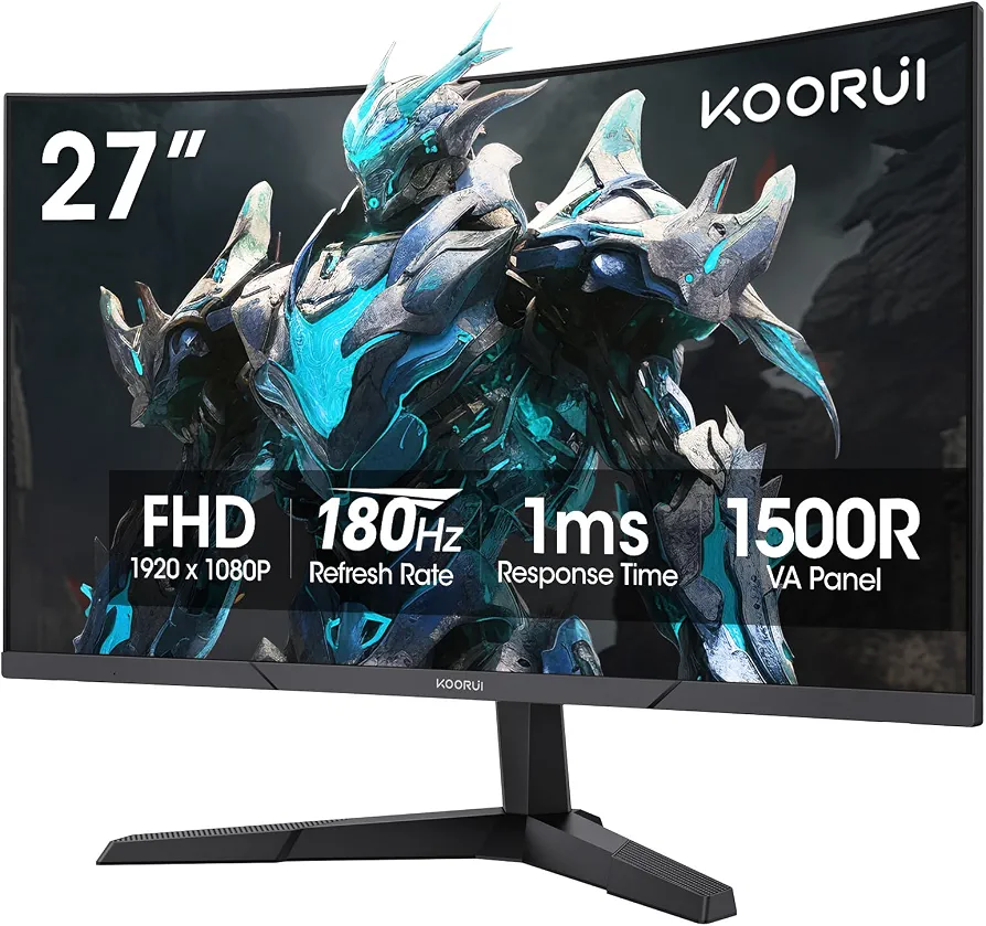 KOORUI 27 Inch Curved Gaming Monitor Review: Immersive FHD 180Hz Experience